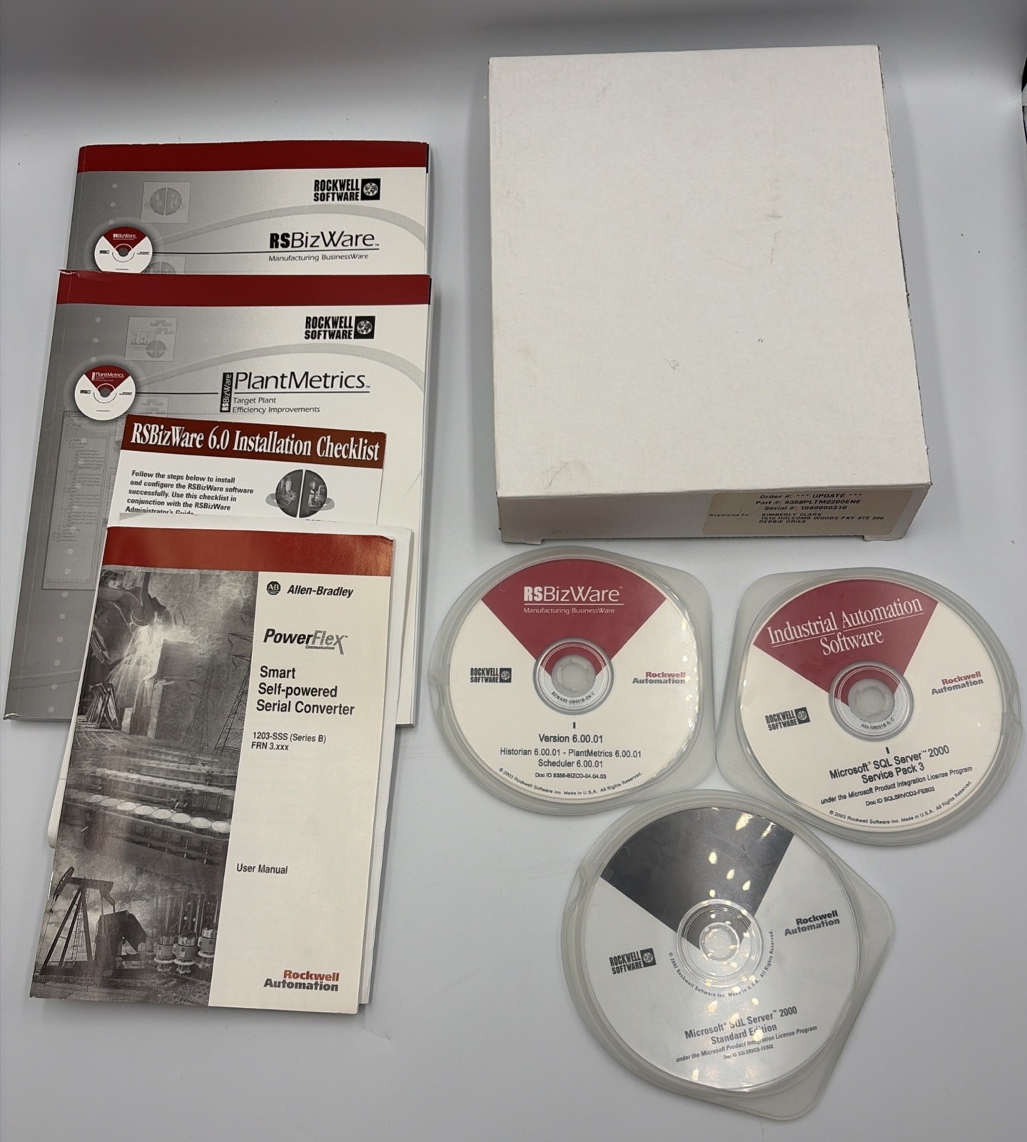 Rockwell 9358-PLTM2200ENE RSBizWare 6.0 PlantMetrics Software SQL SP3