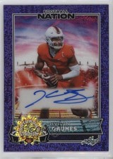 2025 Leaf Football Nation Purple Sparkle 6/8 Kyron Drones #SA-KD1 Auto 1t6