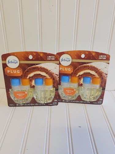 2x 2pks Febreze Plug PUMPKIN ROLL scented refills Air Freshener Limited Edition