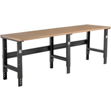 Adjustable Height Workbench C-Channel Leg 96"W x 30"D 1-1/2" Shop Top Square