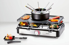 Silvercrest 3 in 1 Raclette mit Fondue Set Grill + Fondue Set für 8 personen NEU