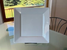 Fitz and Floyd Everyday White Square Dinner Plates 10" Porcelain Set of 6