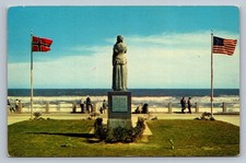 Postcard Virginia Beach Norwegian Lady Statue Dictator Wreck Chrome P945