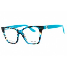 Guess Unisex Eyeglasses Acetate Shiny Turquoise Cat Eye Frame, 50mm GU50235 087