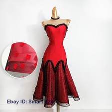 NEW Latin Ballroom Dance Dress Modern Salsa Waltz Standard Long Dress G504 Red