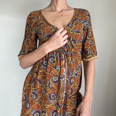 Calzedonia Cobey Colourful Short Sleeve Long Cardigan beach boho dress Size  M/S