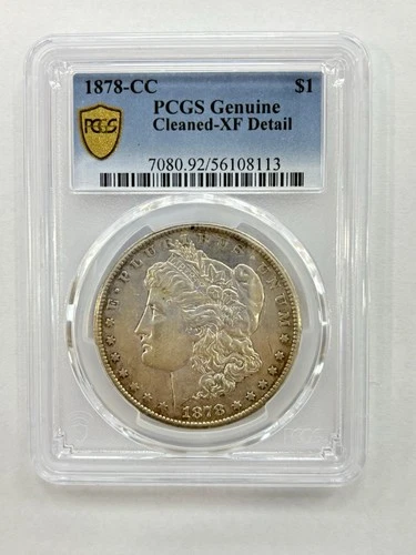 1878 CC Morgan Silver Dollar PCGS XF Detail Cleaned