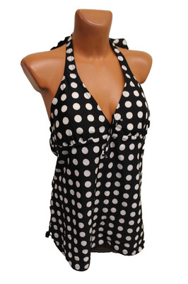 Octopus Tankini L 42/44 B C Neckholder Hipster Slip Bademode Badeanzug Punkte