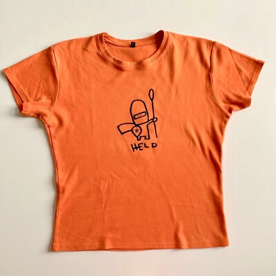 Designer T-shirt Gr 152 158 orange Motiv Held cool, TOP! NP 34,90,-