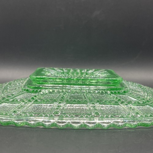 Imperial Glass Green Beaded Block Square Plate - Picture 8 of 12