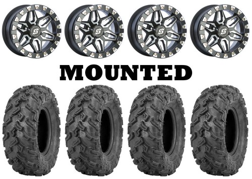Kit 4 Quadboss QBT447 Tires 26x9-14 on Sedona Split Six Beadlock Machined 6 1KXP - Picture 1 of 5
