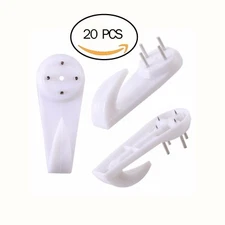 (20 PCS) 25lbs Hardwall HangerS, Fasteners Non-mark Hooks Picture Frame Hangers