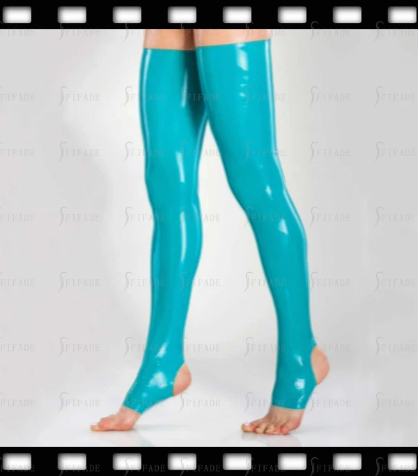 Medias Estribos Látex Clásicas Sexy Pantimedias Ajustadas Personalizadas 0.4mm I25 Foto 2 de 4