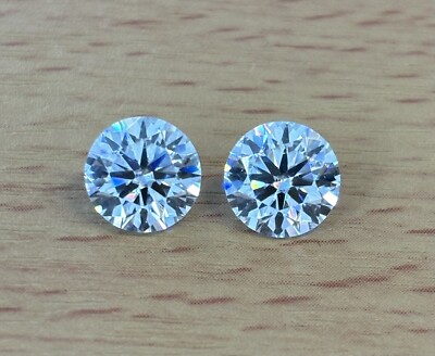 3.55CTS A GORGEOUS 2 Ps MOSSANITE ROUND SHAPE WITH EXCELLENT COLOR AND CUT 8 MM