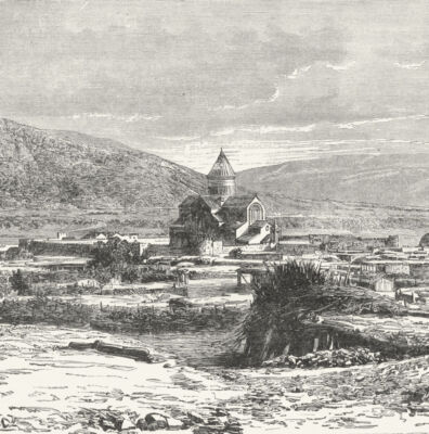 GEORGIA. Mtzkhet, antike Hauptstadt um 1885 altes antikes Vintage Druckbild