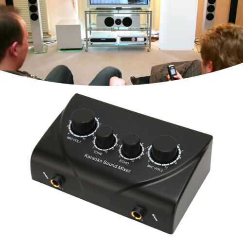 Karaoke Sound Mixer 2 Mic Microphone Pre Amplifier For Home Theatre System Hot - Afbeelding 1 van 32
