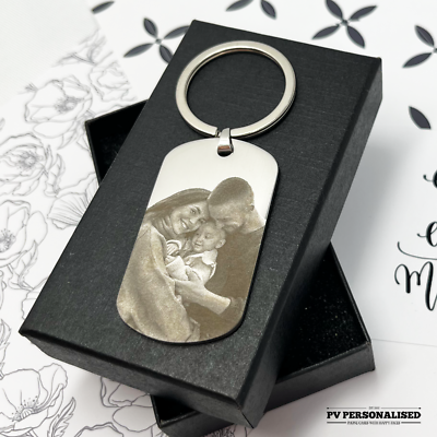 Greatest Non-Biological Dad Custom Engraved Photo Keyring - Printed - Foto 8