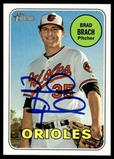 2018 Topps Heritage Baseball Brad Brach Auto Baltimore Orioles #371 Signed