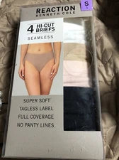 Reaction Kenneth Cole Pink Black Tan White 4 Pair Hi-Cut Brief Underwear Sz M