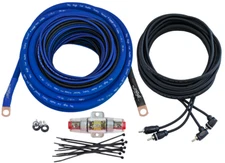 Sky High Car Audio CCA 4 Gauge E-Series Amp Kit Blue Black Oversized AWG