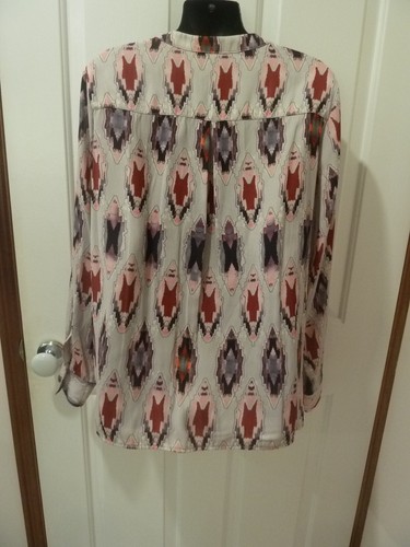 Trent Nathan button up shirt Sz 16 long sleeve Chinese collar : Polyester - Picture 3 of 5