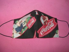 Coca Cola Print Face Mask Handmade 100 Cotton Washable Reusable Reversible