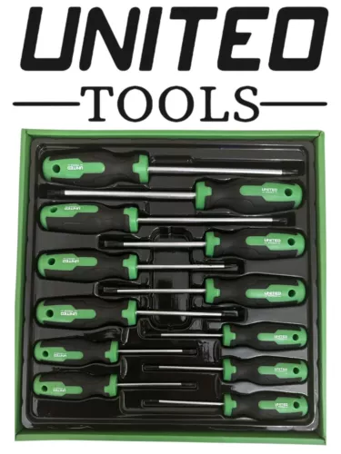 Magnetic TORX Screwdriver Set 12pc Star Tork Tool Set T6 - T45 Torx Drive Hex