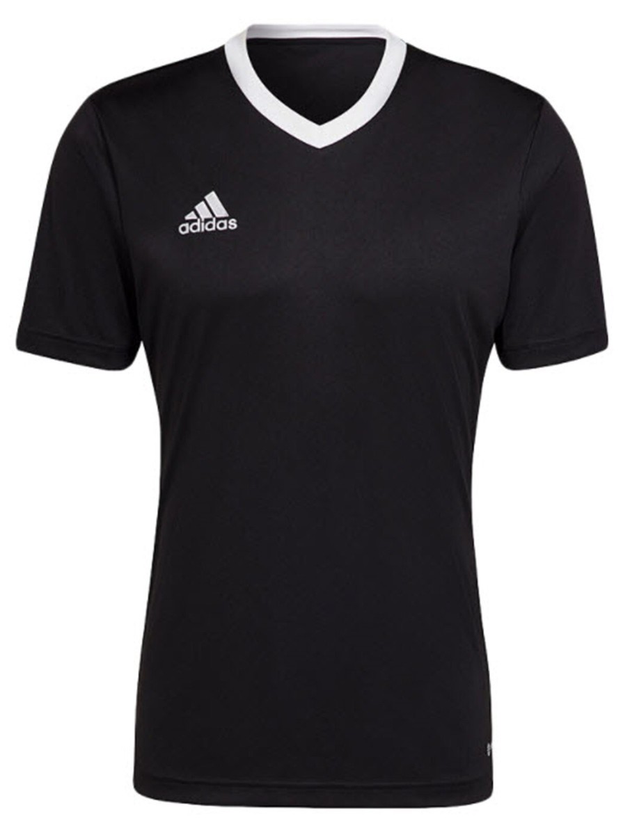 Adidas Men ENTRADA 22 Shirts Running Black T-Shirt Casual Tee Top