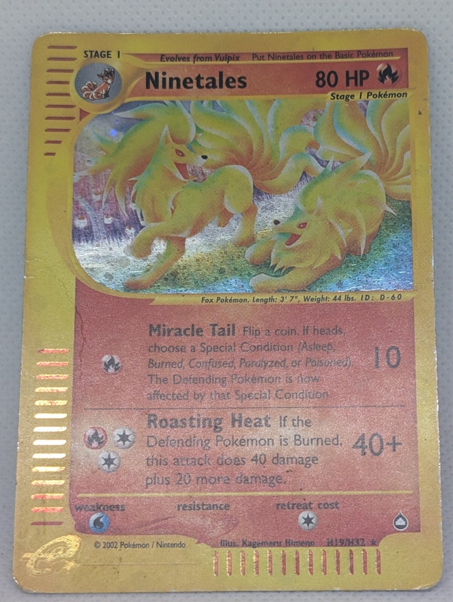 Ninetales H19/H32 Aquapolis Holo Rare Pokemon TCG Nintendo e