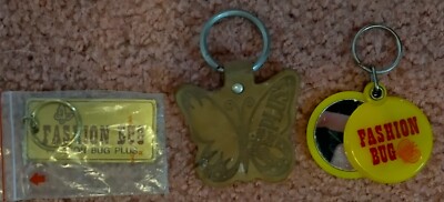 4X Vintage FASHION BUG & FASHION BUG PLUS Keychains Clothing Store OUT BUSINESS 