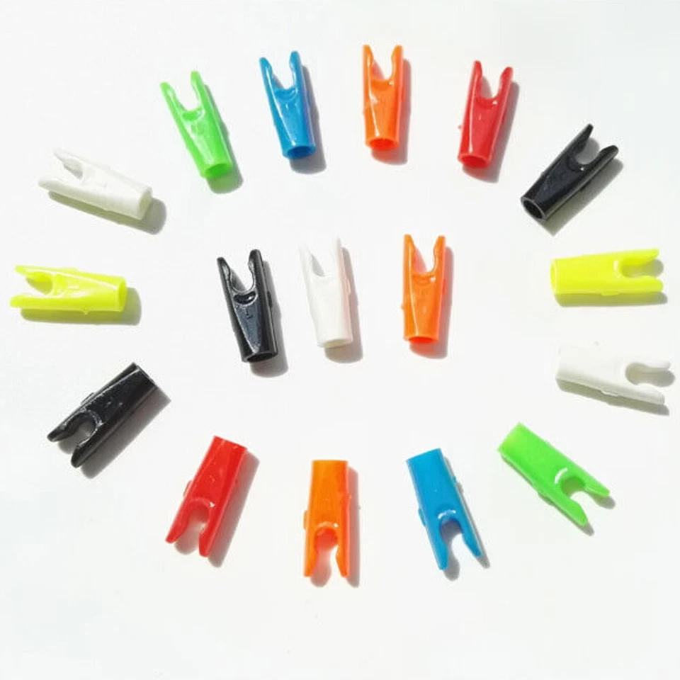 50pcs Archery Arrow Nocks Pin Plastic Tails Needle Adapter Shaft DIY Bow - Image 2 of 4