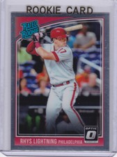 RHYS HOSKINS Philadelphia Phillies ROOKIE CARD Donruss Optic LIGHTNING RATED RC