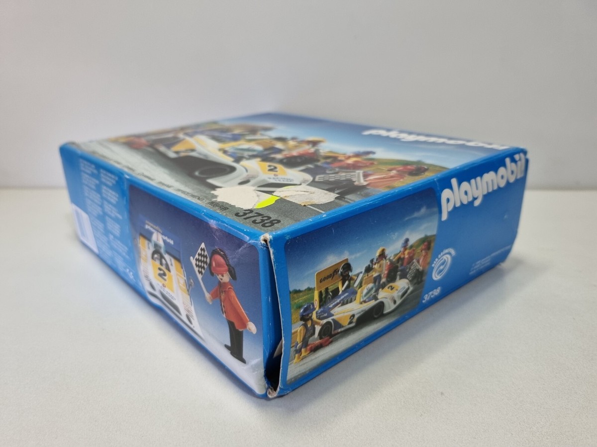 Personnage Playmobil Homme Team Boss - Gilet Noir, Pantalon Rouge - Issu Du Set Voiture De Course 3738 - Occasion
