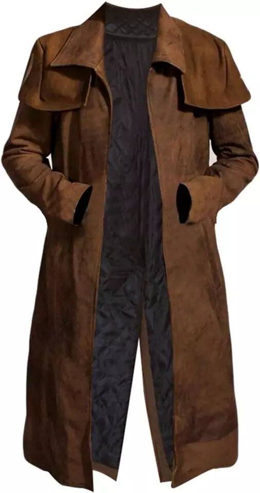 A7 Vegas Fallout NCR Veteran Ranger Armor Duster Brown Suede