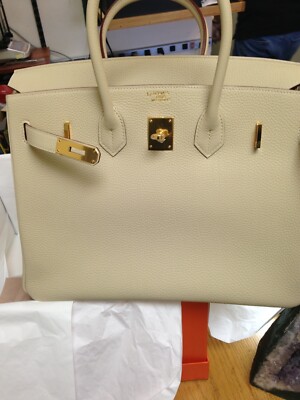 HERMES BIRKIN TOGO SPECIAL ORDER (Horseshoe)PARCHEMIN 35 BRAND NEW GOLD HARDWARE