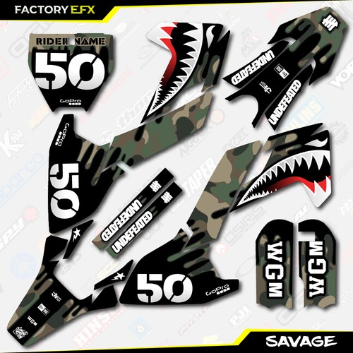 Kit de gráficos de carreras Woodland Savage camuflaje se adapta a pegatina 17-24 Husqvarna TC50 TC 50 - Imagen 5 de 5