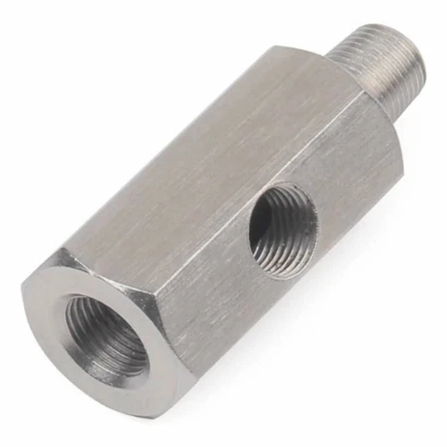 1/8'' BSPT Oil Pressure Sensor Tee to 1/8'' NPT Adapter Turbo Supply Feed Gauge - Bild 1 von 6