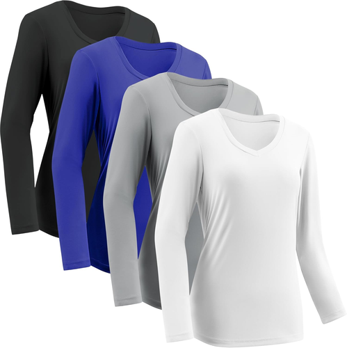 Moisture Wicking Shirts for Women Quick Dry Athletic Running Long Sleeve T Shirt