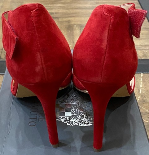Vince Camuto VC-Carlotte Women's Size 11M Pumps Ruby Red Suede Stiletto Heels - Picture 2 of 8