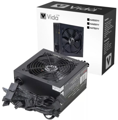Schwarz 500W Desktop PC Netzteil ATX Computer PSU 500 Watt 6x SATA 12CM Lüfter UK