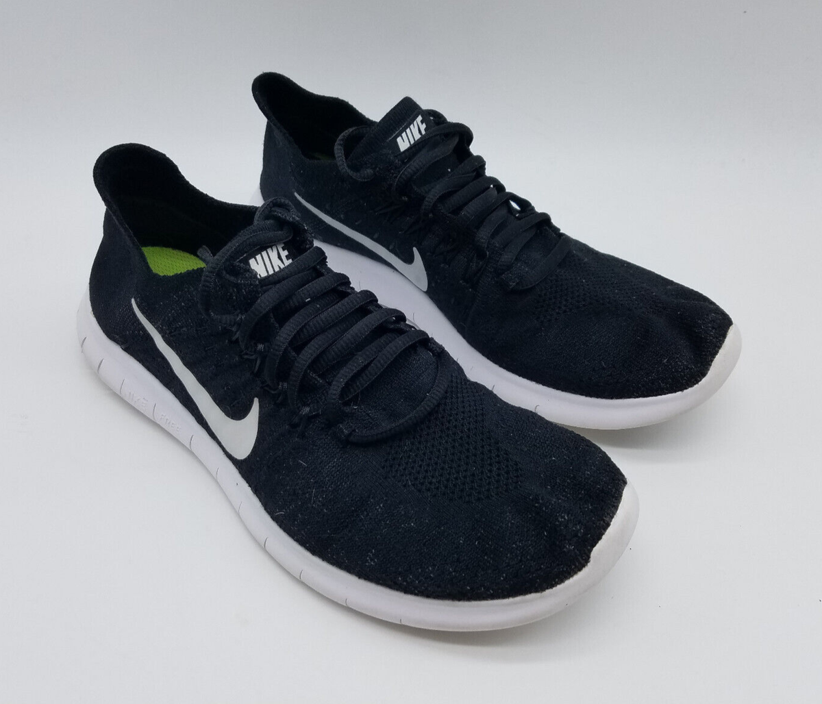 Nike Free RN Flyknit Men's Size Runniing Shoes Black White