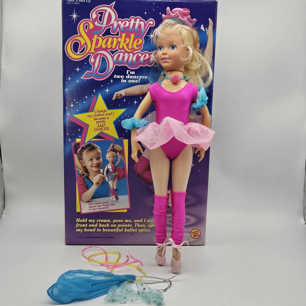 Tested* 1996 Vintage Toy Biz Pretty Sparkle Ballet Dancer