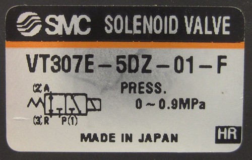 Válvula solenoide de 3 puertos SMC VT307E-5DZ-01-F, tipo marioneta de operación directa, 0-0,9 MPa - Imagen 2 de 3
