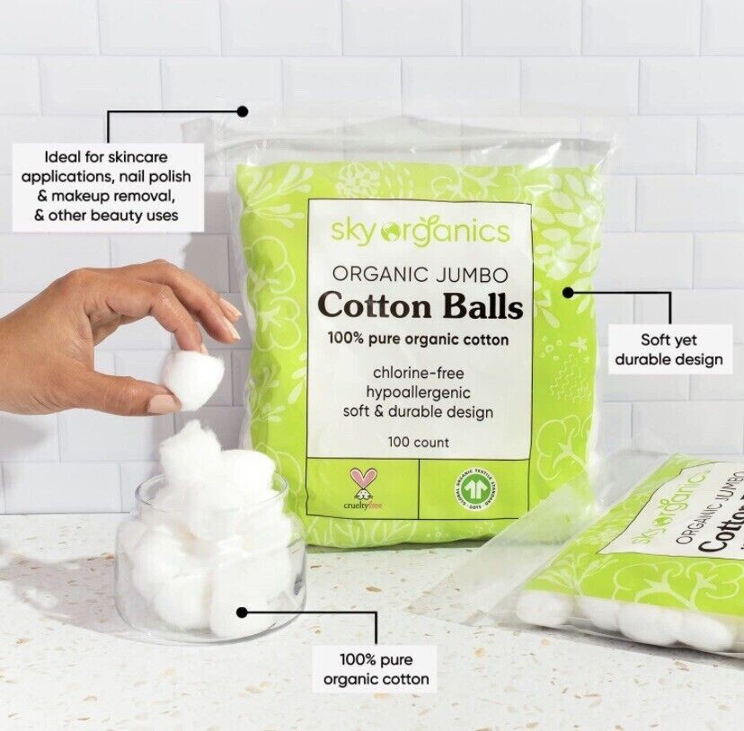 Organic Jumbo Cotton Balls – Sky Organics