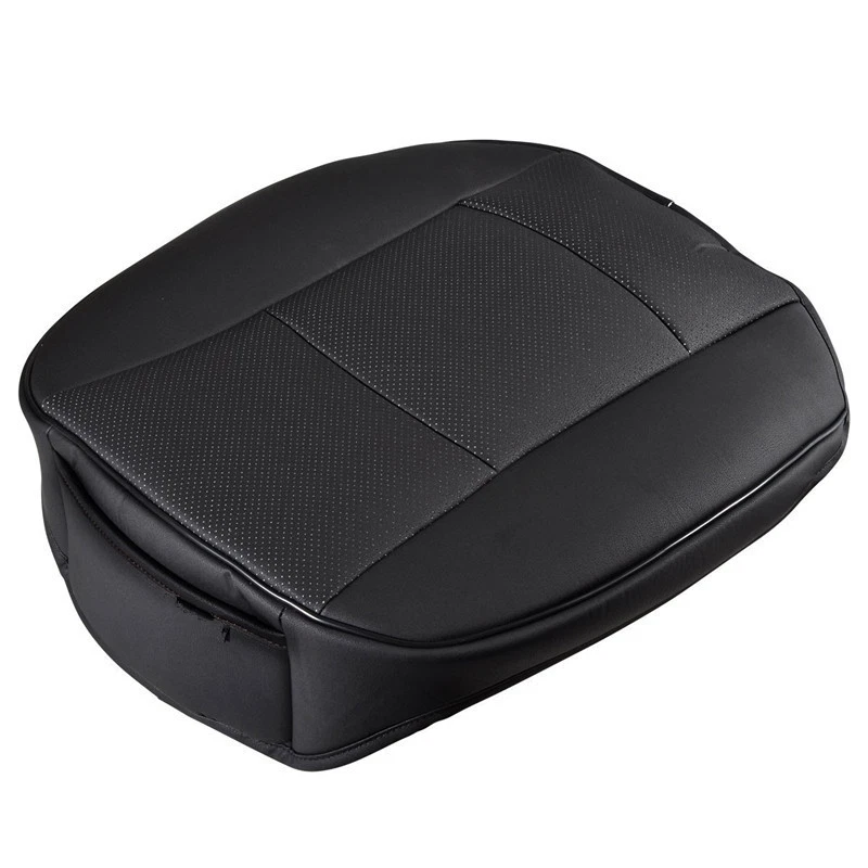 Cojín transpirable protector de cuero PU envolvente completo para funda de asiento delantero de automóvil Foto 2 de 4