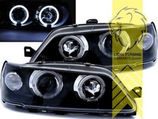 LED Angel Eyes Scheinwerfer für Peugeot 306 Cabrio Break schwarz