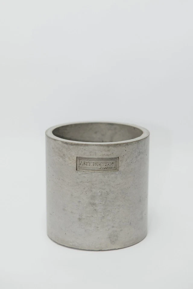 Modern Concrete Vase – Minimalist Handmade Cylinder Planter – Industrial Home De - Image 3 of 4