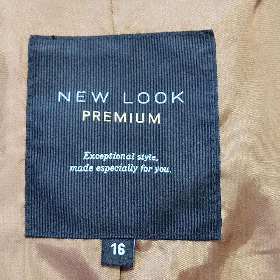 New Look Coat Suede Brown Collared ButtonUp Uk Women's 16 Eu 44 ZZ175