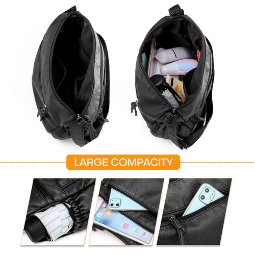 Womens Vintage Soft Leather Shoulder Bag Purse Lady Messenger Crossbody Bag - Bild 26 von 50