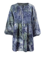 CAbi NWOT Woodstock Linen Blend Tie Dye Oversized Blouse Tunic Top Size Medium M